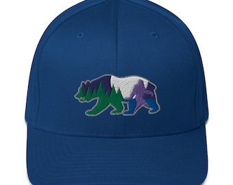 Bigfoot at Night - CA Bear Silhouette on Flexfit Hat