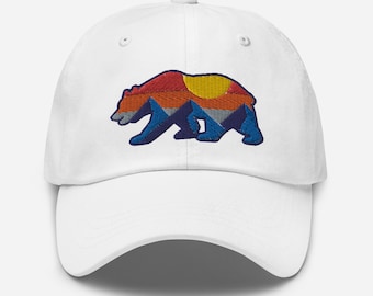 Mountain Sunset - CA Bear Silhouette on Classic Dad Hat