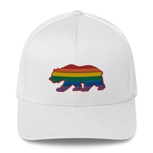 Pride Rainbow - CA Bear Silhouette on Flexfit Hat