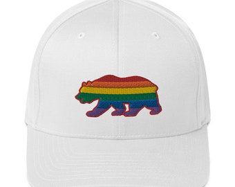 Pride Rainbow - CA Bear Silhouette on Flexfit Hat