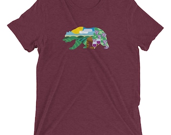 Wine Country Vineyards - CA Bear Silhouette on Tri-Blend Shirt