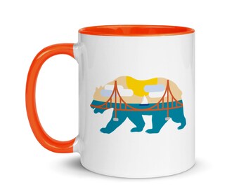 Golden Gate Bridge - CA Bear Silhouette on Ceramic Mug