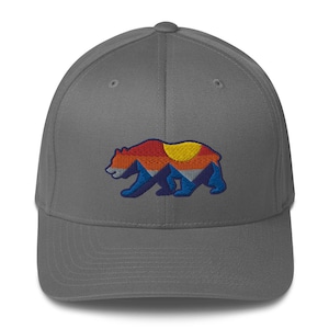 Mountain Sunset - CA Bear Silhouette on Flexfit Hat