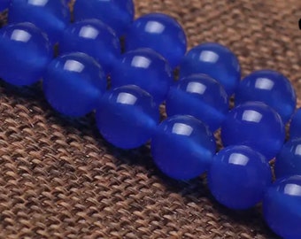 4mm Blue Round Loose Beads Gemstone 15" Strand