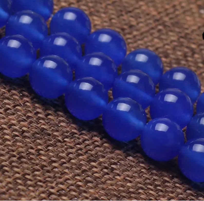 4mm Blue Round Loose Beads Gemstone 15 Strand image 1