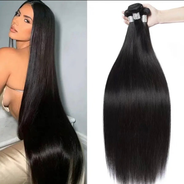 3 bundles. Straight Bundles Brazilian Virgin Hair 100% Human Hair, Unprocessed Hair