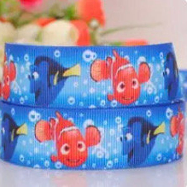 Cinta de grosgrain Dory & Nemo de 7/8” cortada a medida