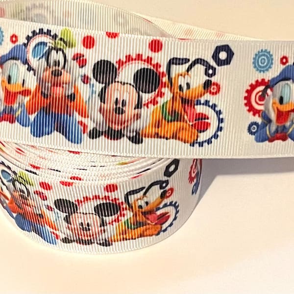 Ruban gros-grain Mickey Mouse de 1,5 po par mètre