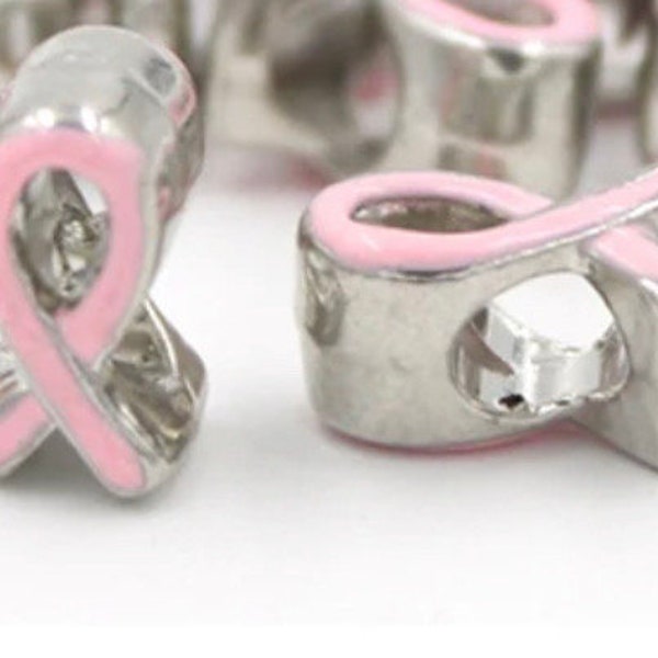 Breast Cancer pink Ribbon Charm
