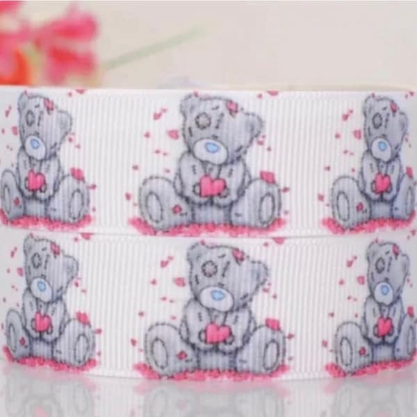 1” Teddy Bear Grosgrain Ribbon by the Yard