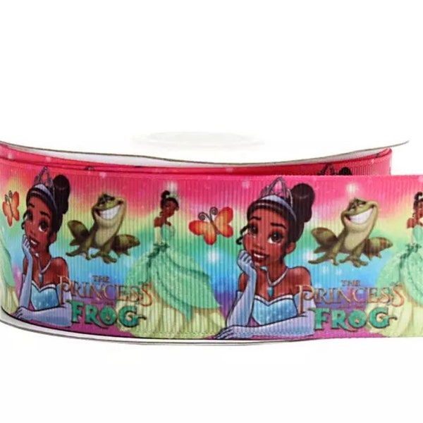 1” Tiana Princess & the Frog Grosgrain Ribbon by the Yard