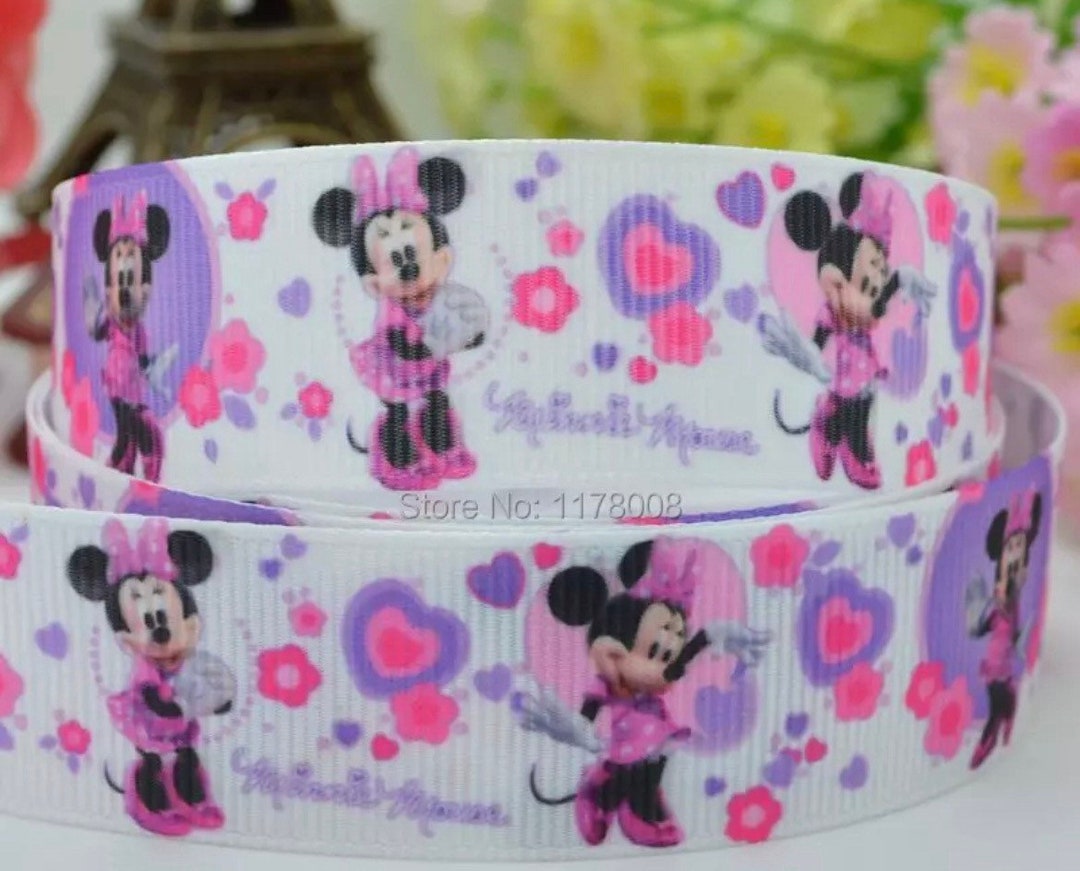 7/8 Minnie Mouse Grosgrain Ribbon by the Yard - Etsy