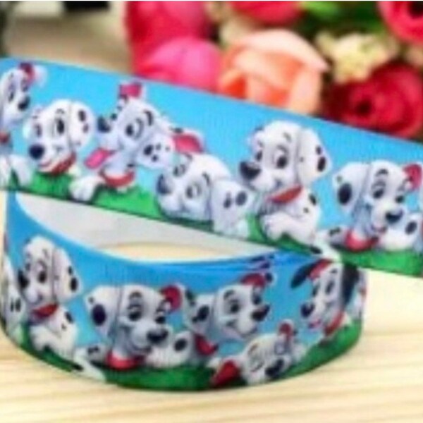 7/8” 101 Dalmatians Grosgrain Ribbon by the Yard