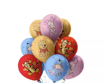 9pc Latex Winnie the Pooh Balloons