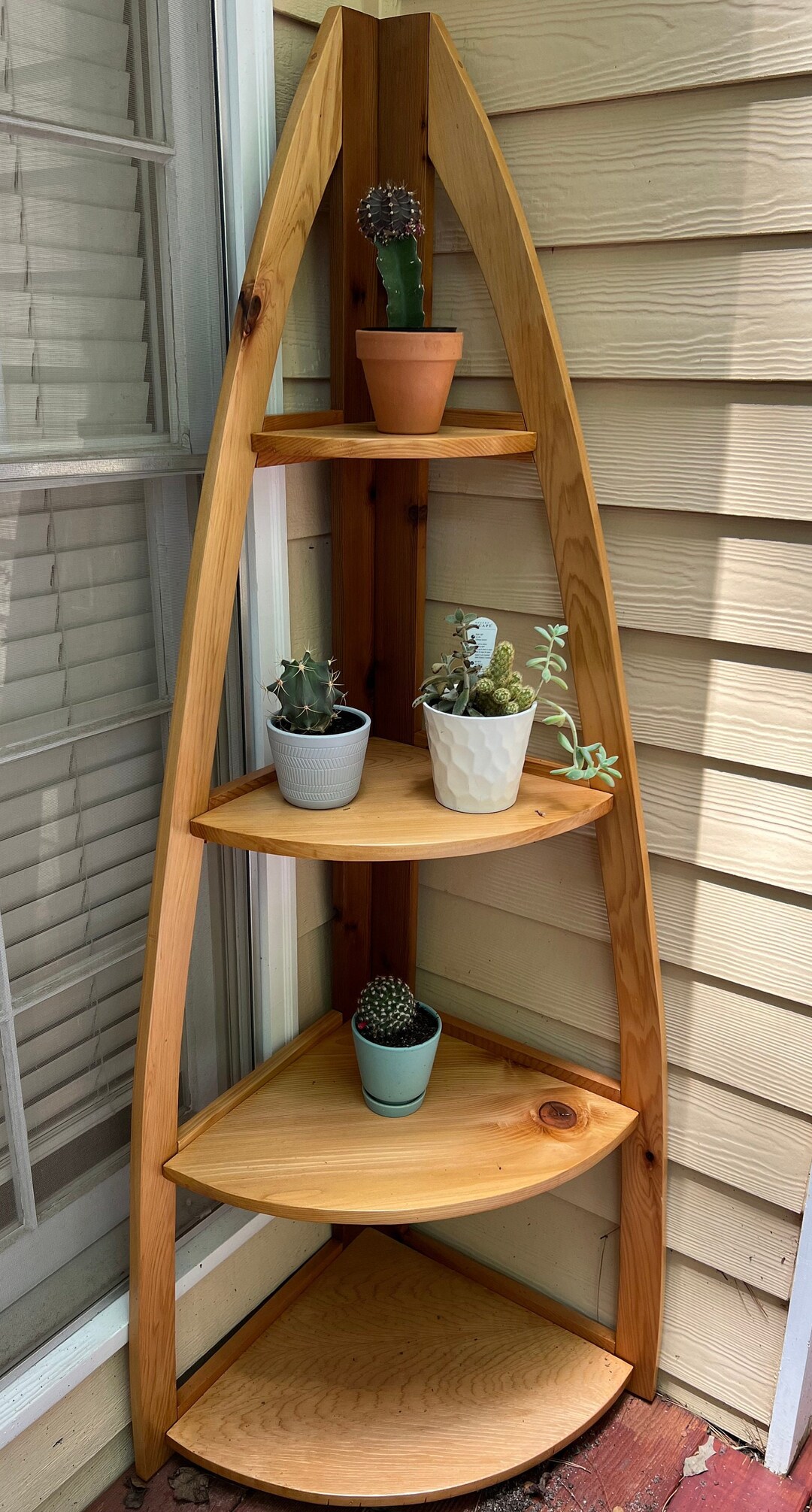 Outdoor Corner Plant Stand Etsy