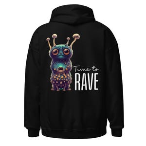 Rave Outfit | Rave Hoodie | Time to Rave | CATSONDRUGS.COM | Techno Hoodie | Rave Wear | Rave Clothing | Rave Fashion