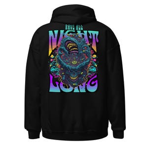 Abbigliamento da festa | Felpa con cappuccio Rave | Divertiti tutta la notte | CATSONDRUGS.COM | Felpa con cappuccio Techno | Abbigliamento da rave | Abbigliamento Rave | Moda Rave | Abbigliamento tecnico