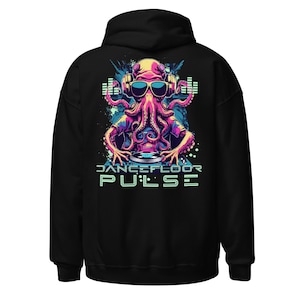 Rave Outfit | Rave Hoodie | Dancefloor Pulse | CATSONDRUGS.COM | Techno Hoodie | Rave Wear | Rave Clothing | Rave Fashion | Techno Outfit