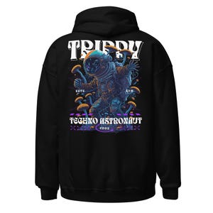 Abbigliamento psichedelico | Felpa con cappuccio Rave | Astronauta Techno | CATSONDRUGS.COM | Felpa con cappuccio Techno | Abbigliamento Rave | Abbigliamento Rave | Moda Rave | Abbigliamento Techno