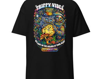 Psychedelische outfit | Psychedelisch T-shirt | Trippy vibes T-shirt | CATSONDRUGS.COM | Trippy T-shirt | Psychedelische kleding | Psychedelische outfit