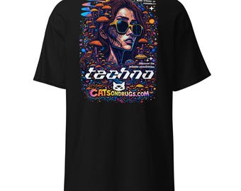 Rave Outfit | Rave T-Shirt | Rave Cover Girl | CATSONDRUGS.COM | Techno T-Shirt | Rave Wear | Rave Clothing | Rave Fashion | Techno Wear