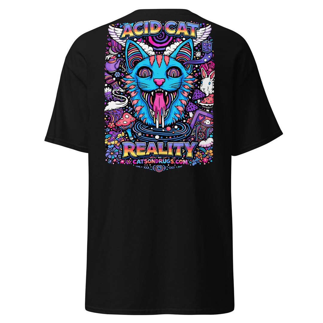 Acid T-shirt | Acid Wear | Psychedelic Acid Cat T-shirt | CATSONDRUGS ...