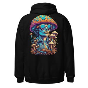 Psychedelic Outfit | Psychedelic Hoodie | Trippy Mushroom Guy | CATSONDRUGS.COM | Techno Hoodie | Psychedelic Wear | Psychedelic Clothing