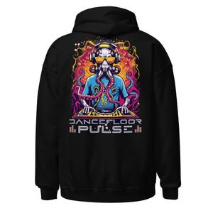 Rave Outfit | Rave Hoodie | Dancefloor Pulse | CATSONDRUGS.COM | Techno Hoodie | Rave Wear | Rave Clothing | Rave Fashion | Techno Outfit