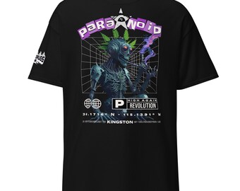Psychedelic Tee Urban Tee – Trippy Graphic Paranoid Tee for Urban Tee Style by CATSONDRUGS.COM