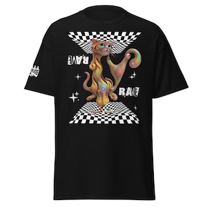 Acid T-Shirt | Acid Wear | Fractal Rave Cat | CATSONDRUGS.COM | Acid Streetwear | Acid Outfit | Acid Fashion | Acid Merch