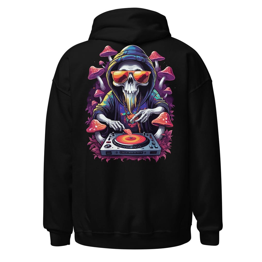 Festival Fashion Psychedelic Ghost Hoodie – Trippy Fractal Rave ...