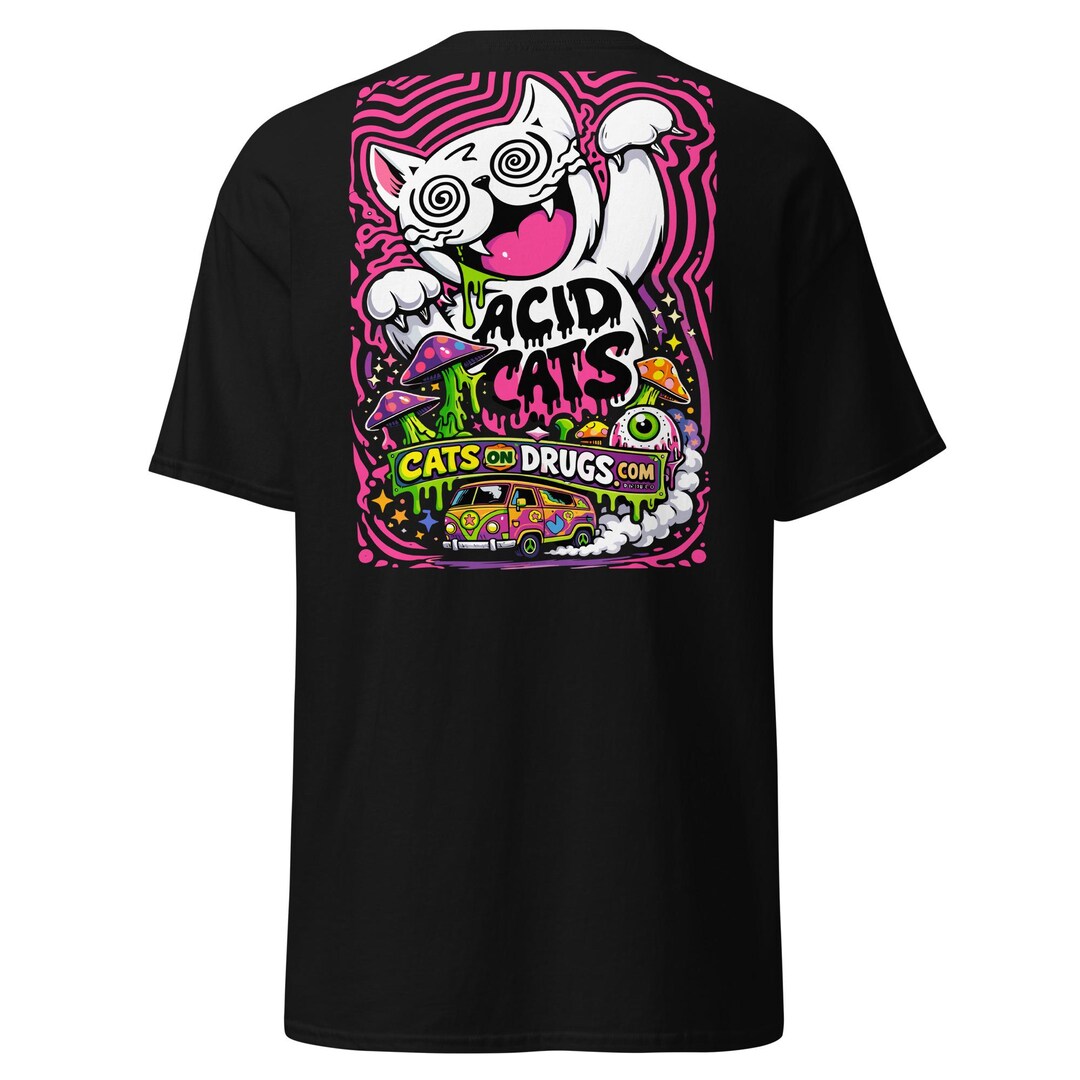 Acid Merch Acid T-shirt | Acid Wear | Psychedelic Acid Cat | CATSONDRUGS.COM ...