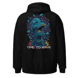 Rave Outfit | Rave Hoodie | Time to Rave | CATSONDRUGS.COM | Techno Hoodie | Rave Wear | Rave Clothing | Rave Fashion | Techno Outfit