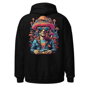Psychedelic Outfit | Psychedelic Hoodie | Mushroom DJ | CATSONDRUGS.COM | Techno Hoodie | Psychedelic Wear | Psychedelic Clothing