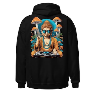 Psychedelic Outfit | Psychedelic Hoodie | Psychedelic DJ Buddha | CATSONDRUGS.COM | Techno Hoodie | Psychedelic Wear | Psychedelic Clothing