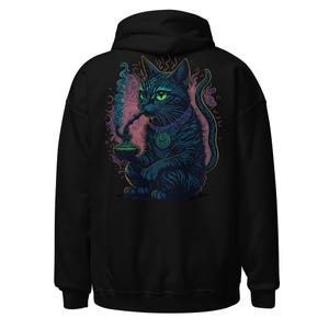 Psychedelic Outfit | Psychedelic Hoodie | Psychedelic Shisha Cat | CATSONDRUGS.COM | Techno Hoodie | Psychedelic Wear | Psychedelic Clothing