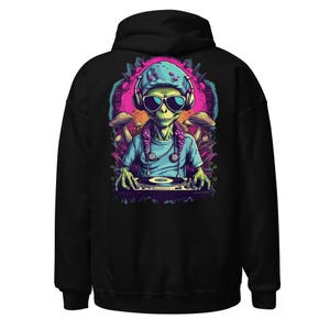 Abbigliamento Rave | Felpa con cappuccio Rave | Psy-DJ Alien | CATSONDRUGS.COM | Felpa con cappuccio Techno | Abbigliamento Rave | Abbigliamento Rave | Moda Rave | Abbigliamento Techno