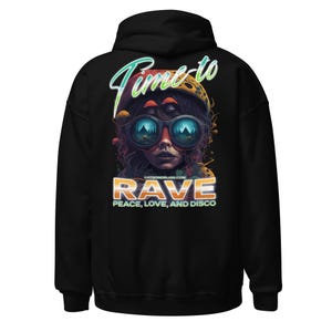 Abito psichedelico | Felpa con cappuccio Rave | È ora di delirare | CATSONDRUGS.COM | Felpa con cappuccio Techno | Abbigliamento da rave | Abbigliamento Rave | Moda Rave | Abbigliamento Techno