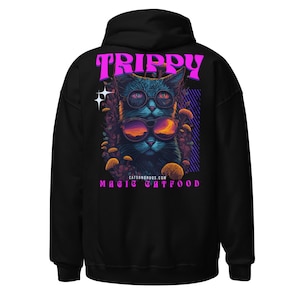 Psychedelic Outfit | Psychedelic Hoodie | Magic Cat Food Cat | CATSONDRUGS.COM | Techno Hoodie | Psychedelic Wear | Psychedelic Clothing