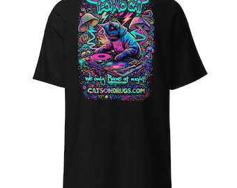 Rave Outfit | Rave T-Shirt | Rave at Night Tee | CATSONDRUGS.COM | Techno T-Shirt | Rave Wear | Rave Clothing | Rave Fashion | Techno Wear