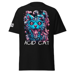 Acid T-Shirt | Acid Wear | Psychedelic Acid Cat | CATSONDRUGS.COM | Acid Streetwear | Acid Outfit | Acid Fashion | Acid Merch