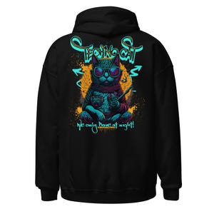 Abbigliamento Rave | Felpa con cappuccio Rave | Gatto Techno | CATSONDRUGS.COM | Felpa con cappuccio Techno | Abbigliamento Rave | Abbigliamento Rave | Moda Rave | Abbigliamento Techno