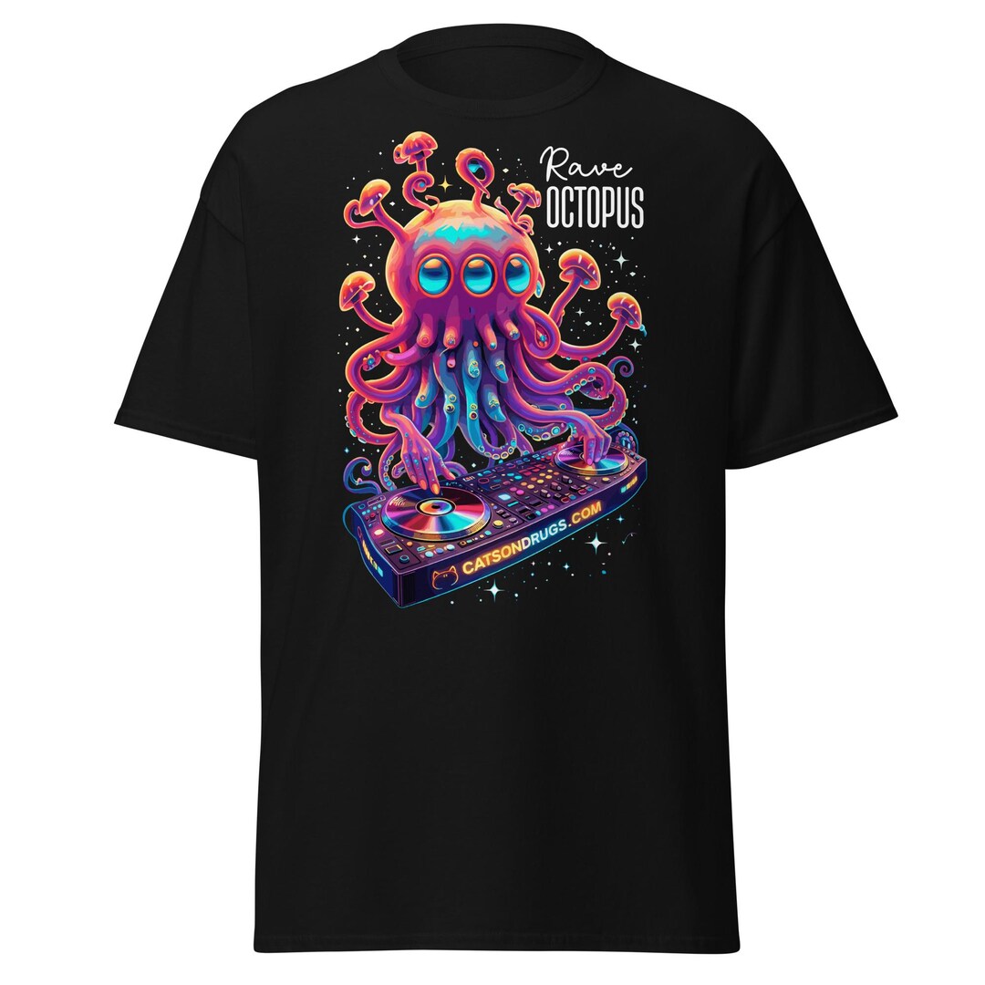 Rave Outfit | Rave T-shirt | Rave Octopus by CATSONDRUGS.COM | Techno T ...