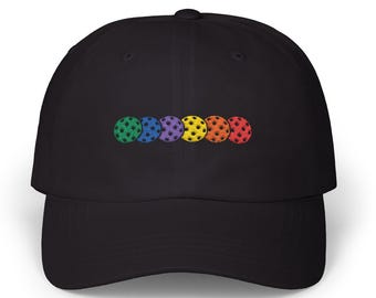 Embroidered Pickleball Dad Hat, Pickleball Player Gift, Colorful Pickleball Balls Cap, Pickleball Lover Hat, Pickleball Fan Baseball Cap