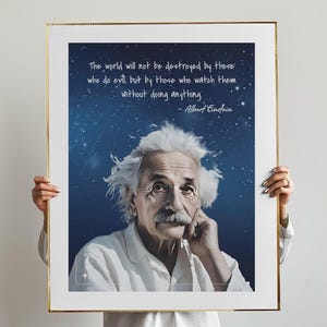 Cita de Einstein, pósteres mate, póster de Albert Einstein, regalo para amantes de la ciencia, decoración de dormitorio, arte de pared, regalo para estudiantes, póster motivacional