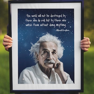 Albert Einstein PNG, Einstein Quote, Printable Wall Art