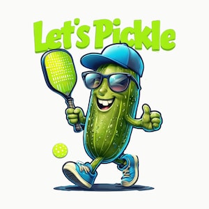 Pickleball PNG, Pickleball, personnage de dessin animé de pickleball, conception drôle de pickleball, téléchargement numérique, conception numérique pour les projets de pickleball