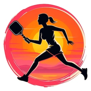 Pickleball Player PNG, Female Pickleball Player Clipart, Pickleball Graphic for Cricut, Printable Pickleball Art, Design for Pickleball Logo
