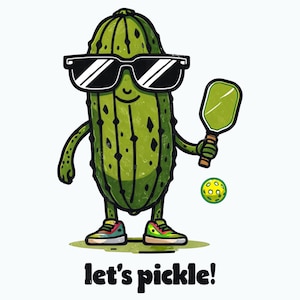 Clip Art di Pickleball, Pickle che gioca a Pickleball PNG, Download digitale per giocatori di Pickleball, Pickle che gioca a Pickleball, Facciamo il pickle