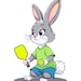 Easter Bunny Pickleball PNG, Cartoon Pickleball Rabbit Clipart | Easter ...